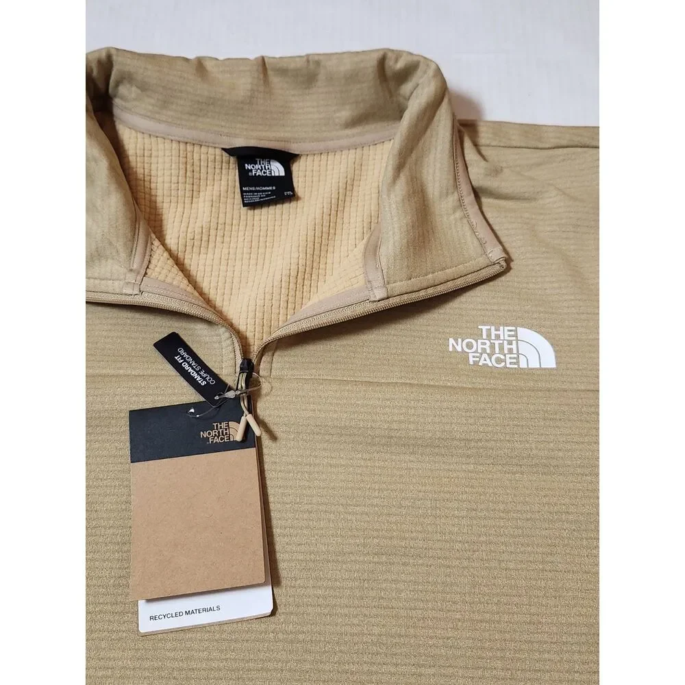 The North Face Men’s XXL Khaki Stone Trail Grid Quarter‑Zip Fleece